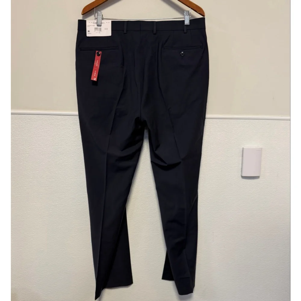Calvin Klein Navy Slim Fit Men’s Dress Pants Jerome 36W x 32L NEW NWT MSRP: $190